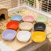 Hamster Food and Water Feeder Bowl Set, 9 Plastic Bowls in Assorted Color with Rounded Edges, and Open Rounded-Square Shape For Daily Feeding