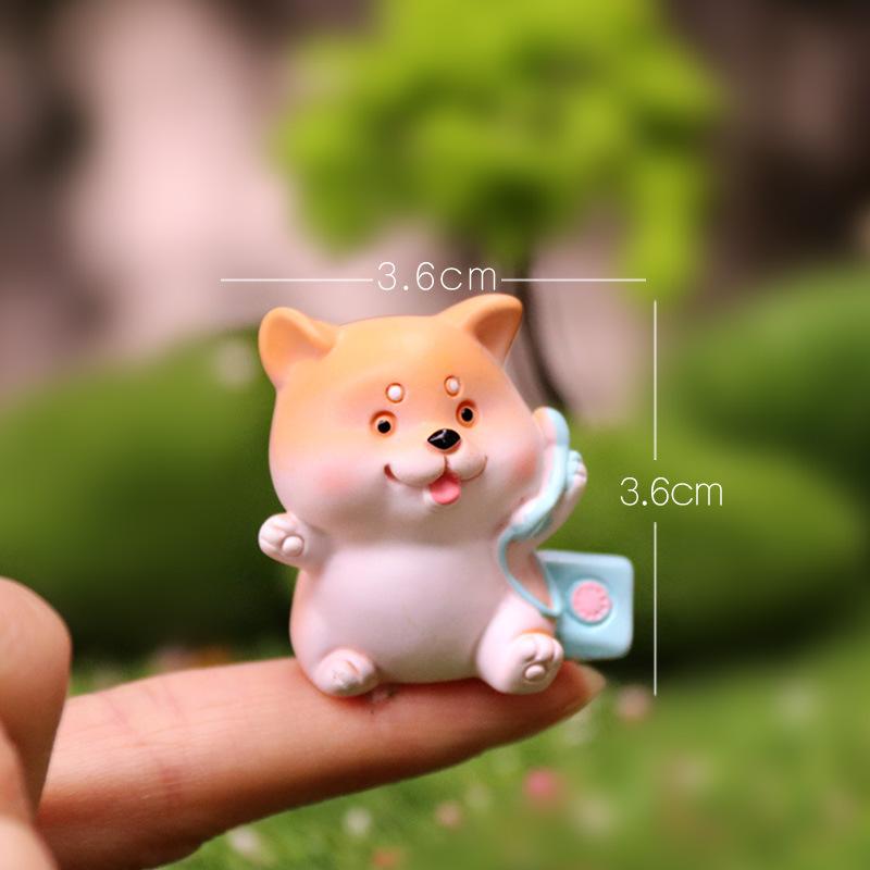 Akita Dog Handmade Model Doll Resin Crafts Micro Landscape Ornaments Shiba Inu Puppy Doll Cute Jewelry Desktop Garden Ornaments