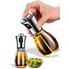 200ML Oil Sprayer for Cooking with Funnel Oil Spray Bottle Stainless Steel Oil Dispenser Glass Bottle for Cooking