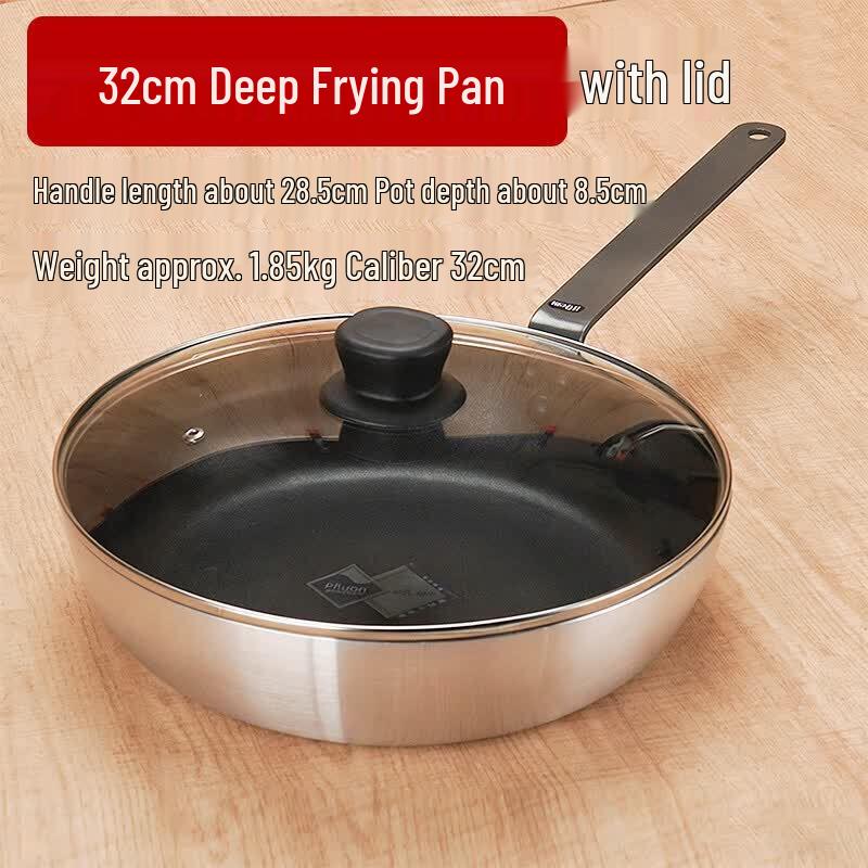 Extra-Large Commercial 201 Stainless Steel Non-Stick Frying Pan
