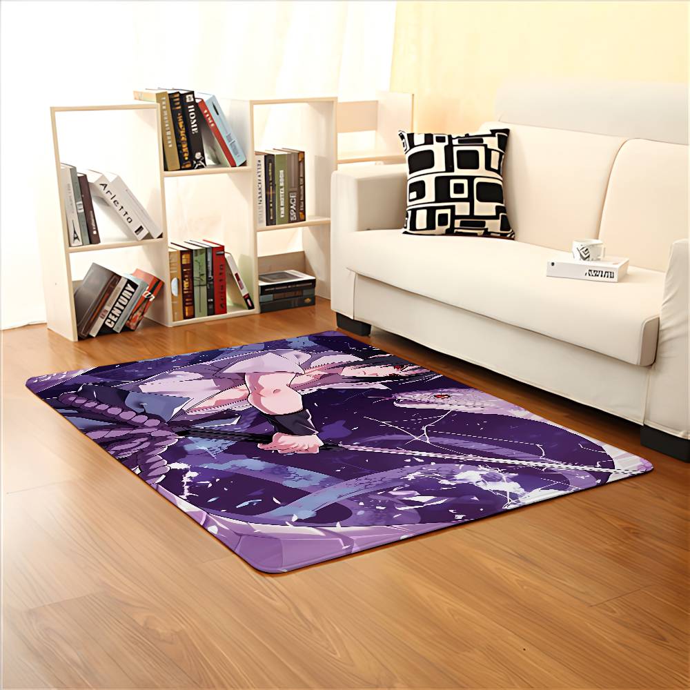 S-Sasuke Uchiha Floor Mat Pattern Printed Flannel Door Mat, Suitable For Bathroom, Living Room, Home Decoration