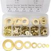 A84X-Messing-Unterlegscheiben-Sortiment-Set, Kupfer-Dichtungsscheiben-Flachring-Dichtungs-Sortiment-Kit(420 Stück, M3-)