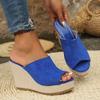Fashion 2025 New Ladies Shoes Open Toe Women's Slippers Fashion Outdoor Casual Summer Plus Size Best Seller Super High Wedge Slippers