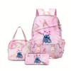 Student Schoolbag Three-Piece Large-Capacity Backpack Lunch Bag Pencil Case Diy