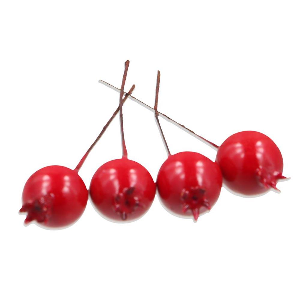 20pcs Small Christmas With Cherry Stamen Red Vegetable Artificial Fruit Wedding Decoration Fake Pomegranate Simulation Berries