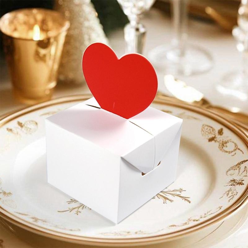 10Pcs Foldable Paper Gift Packaging Box Candy Chocolate Holder Box For Valentines Day Wedding Anniversary Gift Wrapping