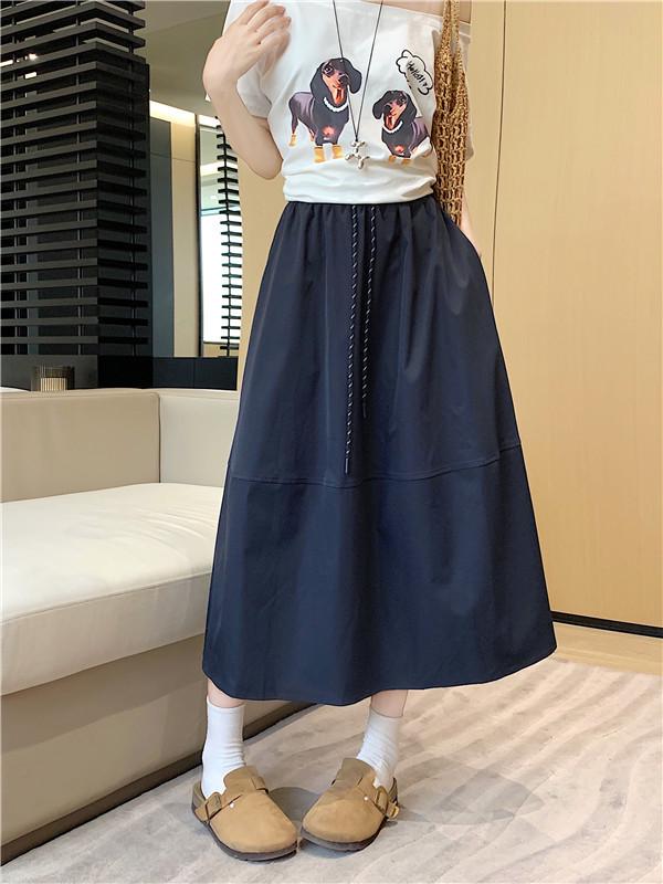 Plus Size Pear-Shaped High-Waisted White A-Line Skirt - Tummy Concealing & Slimming for Summer