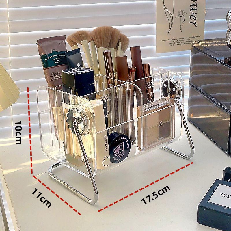 "Transparent Dustproof Makeup Brush & Eyebrow Pencil Storage Box"