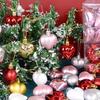 Christmas Plastic Heart Ornaments Hanging Decorations for Xmas Tree Home Festive Party Supplies Love Shape Ornaments with String