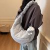 Nylon Cloth Down Cotton Clothes Bag Women's Autumn and Winter Casual Pleated Shoulder Bag Large Capacity Commuter Messenger Tote Bag