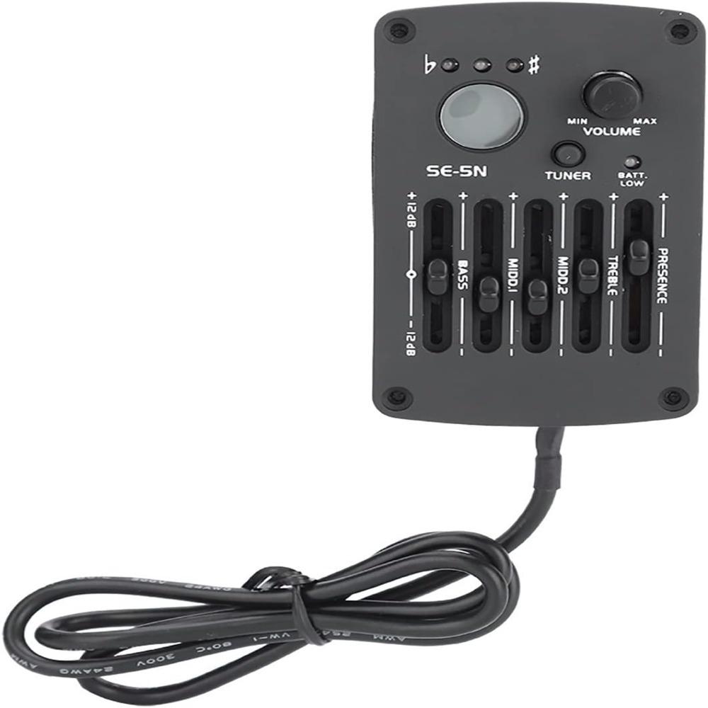 5-Band EQ Acoustic Guitar Preamp Metal+Plastic Piezo Pickup System For Guitar