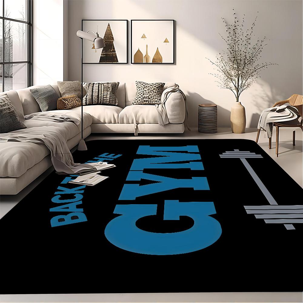 No Pain No Gain GYM Room Mats Washable Non-Slip Living Room Sofa Chairs Area Mat Kitchen Alfombra