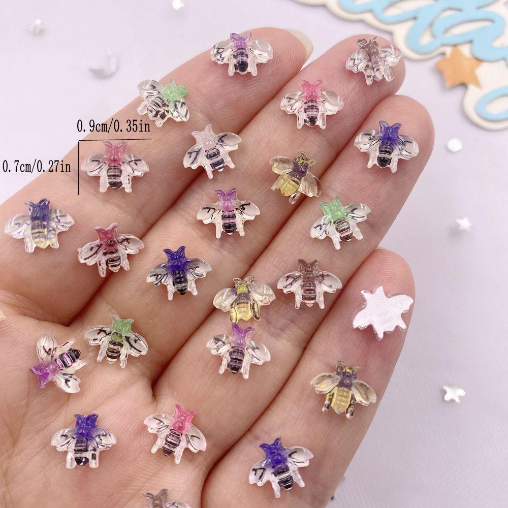 60pcs Mix Resin Cartoon Beautiful Colorful Bee Flatback Rhinestone Art Nail DIY Wedding Applique Decor DIY Craft Supplies