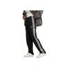 adidas Originals Logo Stripe Embroidered Elastic Waist Straight Leg Vintage Sports Knit Pants Women Pants Black IJ7086