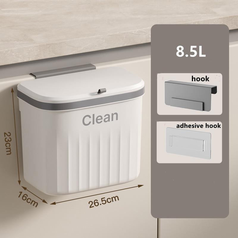 2024 Простой кухонный мусорный бак для домашнего туалета ванной комнаты настенный зазор большая емкость водонепроницаемая несущая пылевая корзина белый 2287₽