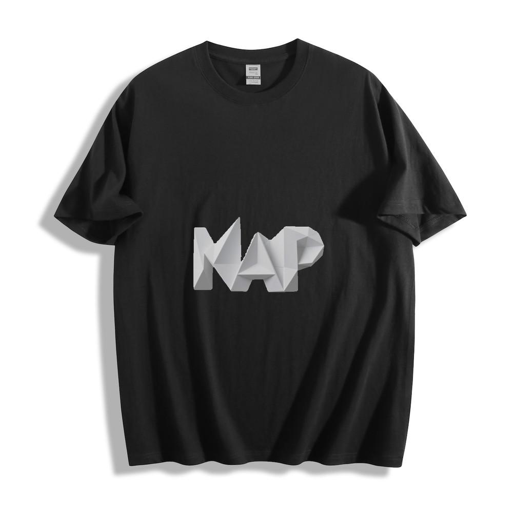 

Geometric 3D MAP Letter Graphic T-Shirt XL
