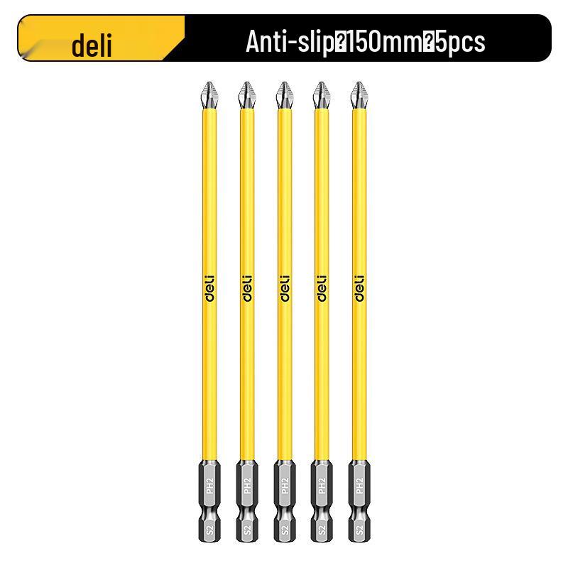 Deli Tungsten Steel Magnetic Anti-slip Phillips Drill Bit Set