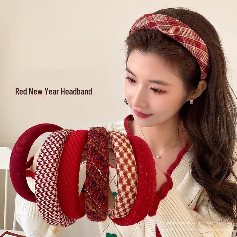 Red Retro Christmas-New Year Headband | Women's Celebrity Style Hair Accessory