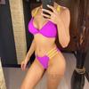 New Sexy Strappy Cross Back High Cut Bikini Female Swimsuit Women Swimwear Two-pieces Bikini Set Bather Bathing Suit Swim