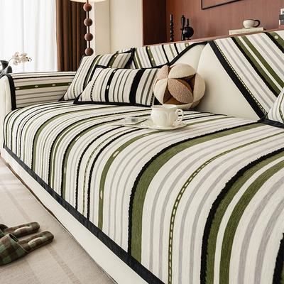 Autumn Living Room Non-slip Striped Sofa Cushion Couch Sofa Covers Mat Chenille Slipcover Funda Sofa Mats