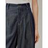 INMAN Women's Cropped Wide-Leg Tencel Denim Jeans