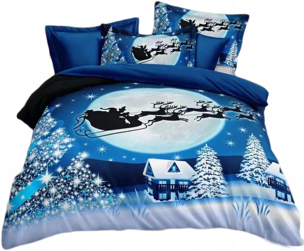 Bedding set 200x220 + 2 x 70x80 reindeer, Christmas tree, bubbles