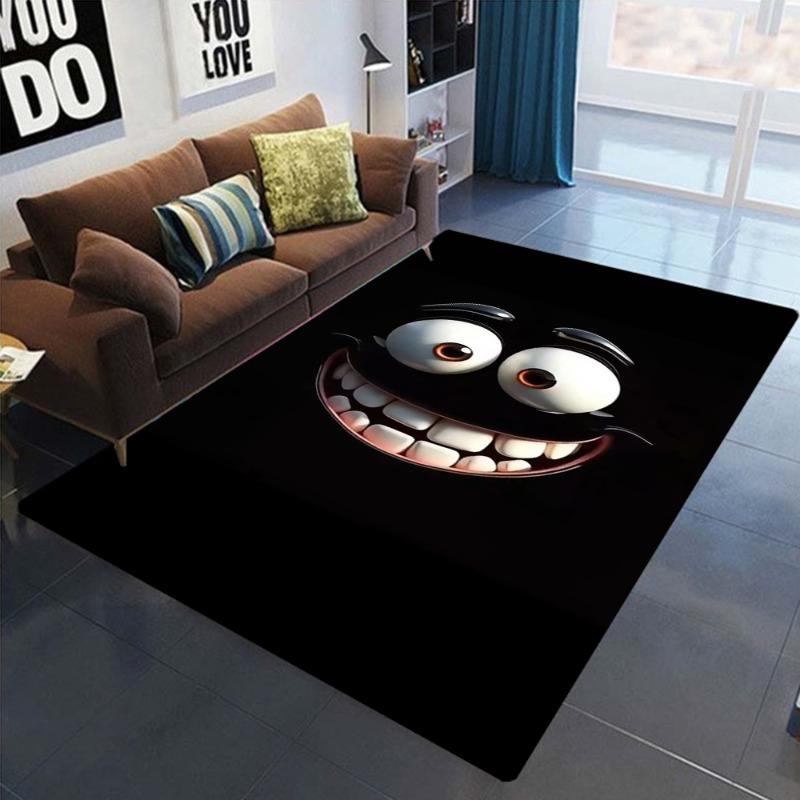 Cartoon-Tierdruck-Teppichmatte rutschfeste Rückseite Teppich Niedliches Kaninchenmonster 3D-geprägtes Design für Kinderzimmer Heimdekoration Stil
