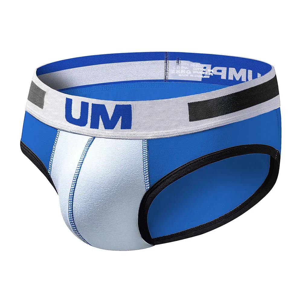 Men's Sexy Cotton Briefs Jockstrap Underwear Low Waist Soft Breathable Underpants Calzoncillos Hombre Lingerie