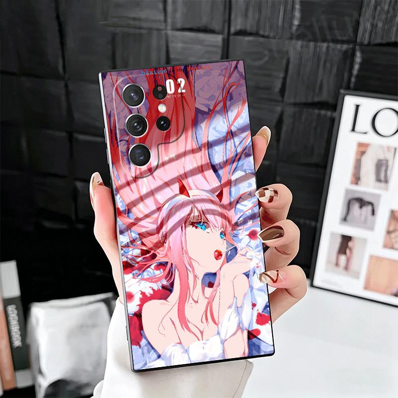 Darling Zero Two 02 Anime Soft Phone Case for Samsung Galaxy S26 S25 Edge S24 Ultra S23 Plus S22 S21 FE S20 Black Cover Back She