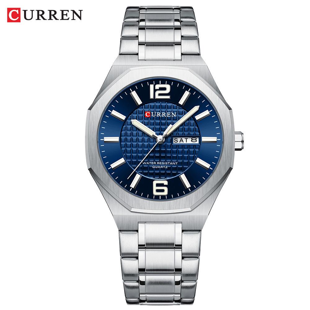 Curren 8476 Men s Dual Calendar Steel Band Quartz Watch