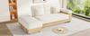Divano Modulare con Contenitore, Schienale Regolabile su 3 Posizioni, Divano Letto con Cassetti, Tessuto in Chenille, Struttura in MDF, Portabicchieri e Pouf Contenitore, 217 cm, Beige