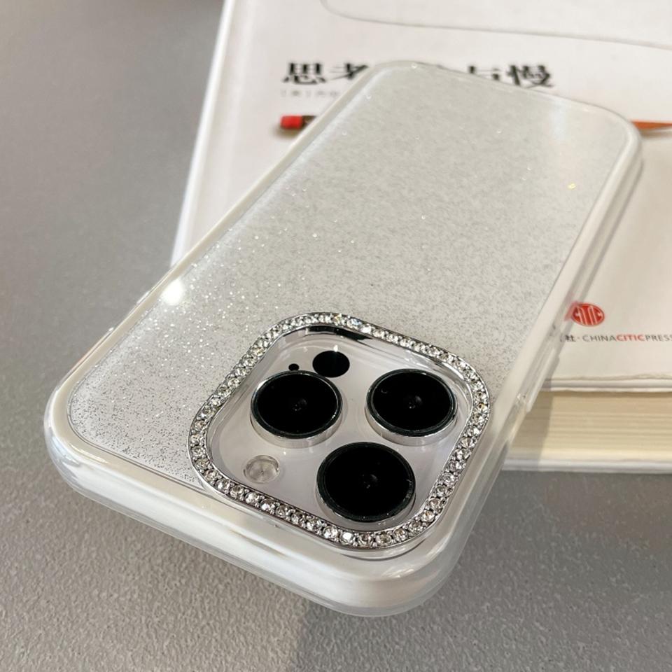 Transparent Silicone Phone Case For iPhone 16 15 14 13 12 11 Pro Max Plus Clear  Bling Glitter Protector Shockproof Cover