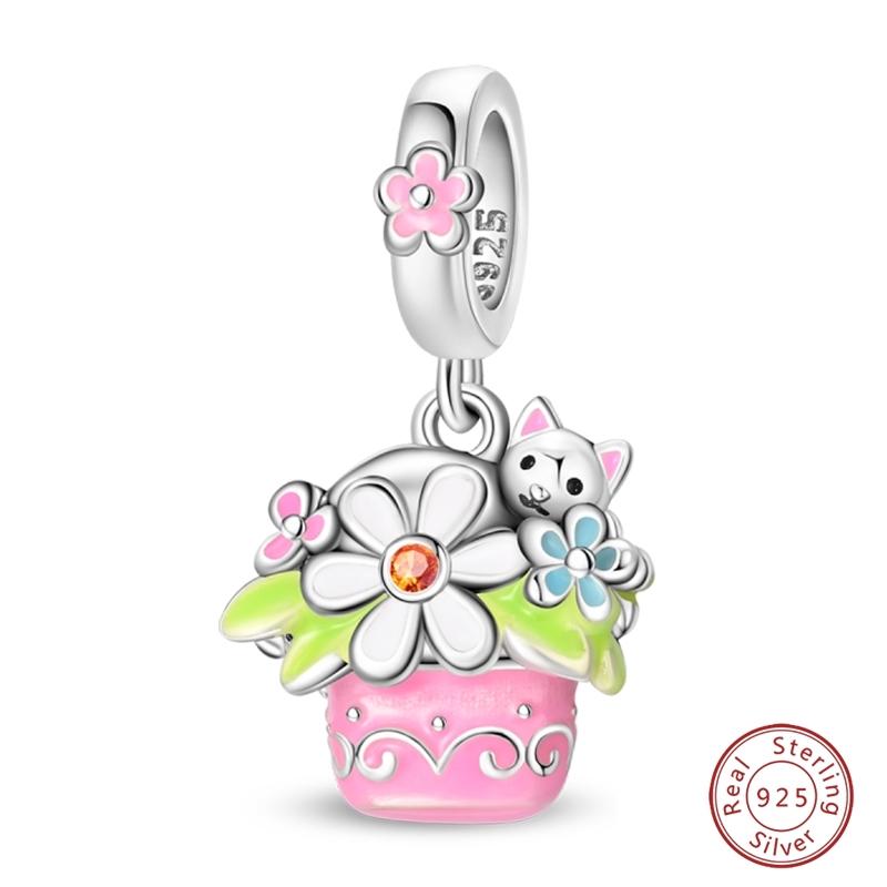 100% Copper Cat Elephant Capybara Bear Swan Easter Egg Love Charms Beads Fit 3Mm Original Bracelets Diy Jewelry