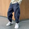Boys Winter Fleece Lined Harem Pants Thick Warm Casual Sweatpants For Big Kids