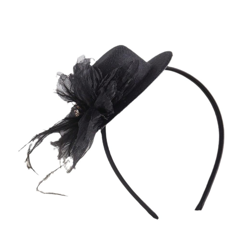 Akcesoria Nakrycie głowy Premium Francuska Opaska Kapelusz Akcesoria do włosów Czarna Retro Opaska Prezent Kapelusz