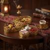 3Pcs Gold Color Ramadan Decorative Tray Heart Shaped Eid Candy Dish  Islamic Holidays