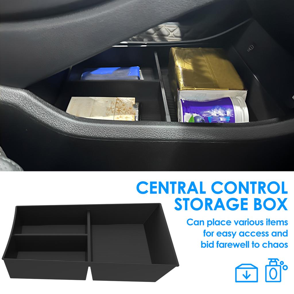 Lower Center Console Organizer Compatible for 2025 2025 2025 Car Non Slip Car Lower Center Console Storage Box Tray TPE Black