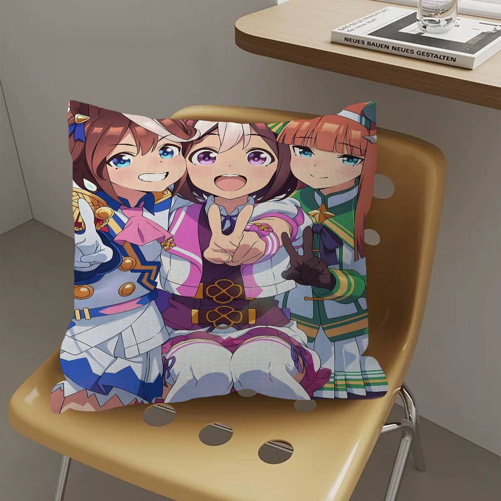 Anime Uma Musume Pretty Derby Pillow Gifts Home Office Furnishings Bedroom Sofa Car Cushion Cover Case 45x45cm