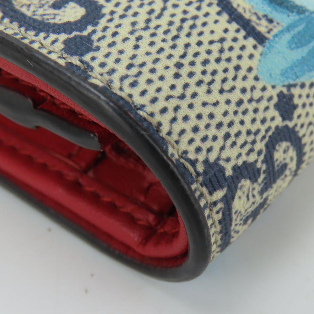 Used GUCCI Bifold Wallet 546372 Blooms Flower print GG Supreme Canvas Blue beige Compact wallet