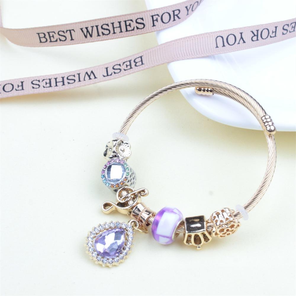 Beaded Bracelet Bangle Multi Element Stainless Steel Copper Alloy Open Spring Snake Bone Chain