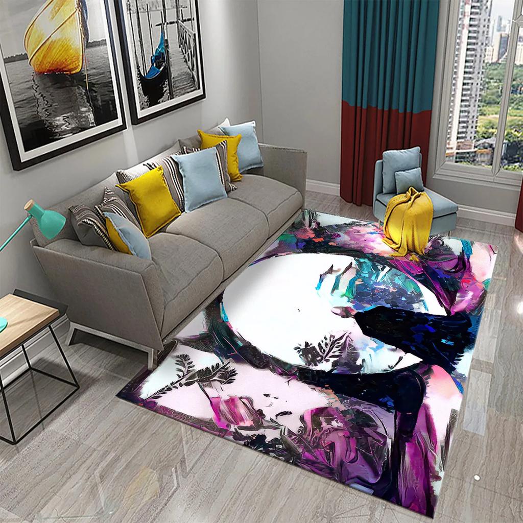 Colorful Ink Painting Carpet Abstract Drawing Art Rugs for Bedroom Living Room Large Area Carpets Floor Rugs Entrance Door Mat