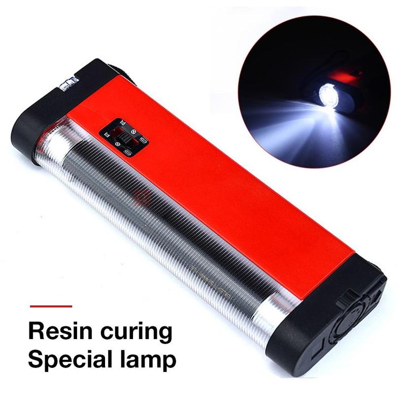 UV Lamp Curing Resin Glue Special Set Tool Car Front Windshield Glass Crack Repair Tool Built-in Lighting Function