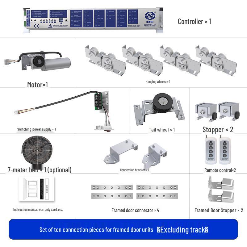 Haida Automatischer Schiebetürmotor für Glas mit Induktionsschiene, Komplettset mit 125 Einheiten