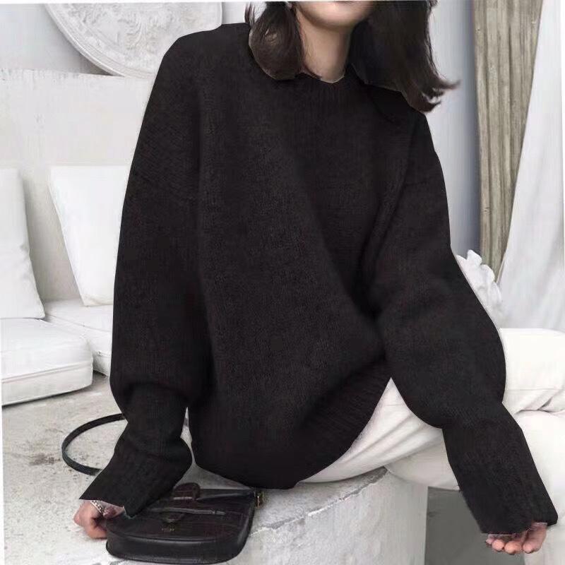 

Women s Autumn Pullover Sweater - New 2025 Korean Style, Loose Fit, Casual Base Layer Top One Size