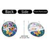 Acrylic Suncatcher Window Hanging Ornament Floral Design Round Shape Decorative Art Panel with Chain for Indoor Use