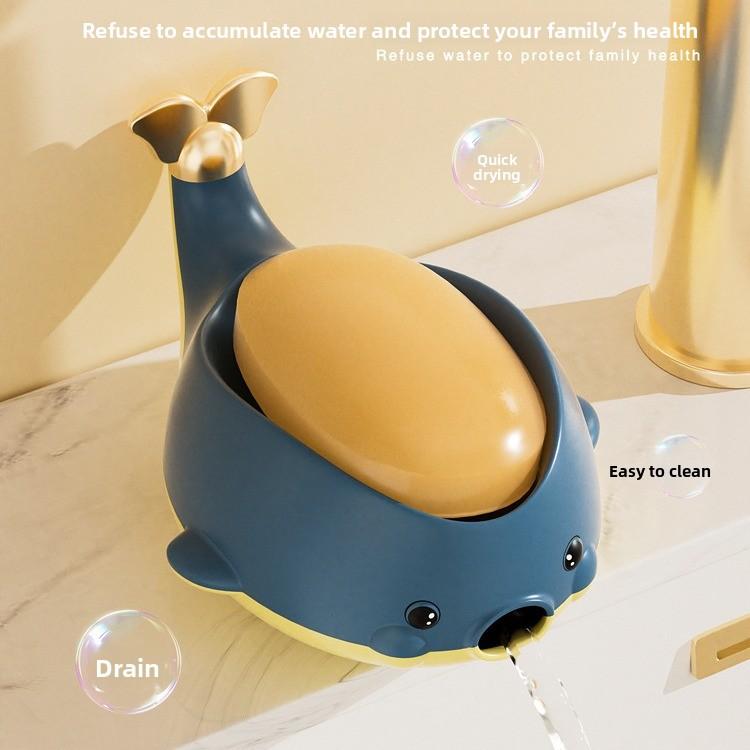 Cute Whale Gold-plated Pool Desktop Soap Holder for Bathroom, Toilet and Dorm