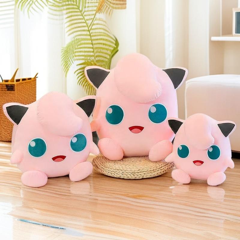 Cute Jigglypuff Pokémon Plush Toy Soft Anime Jigglypuff Stuffed Pillow Pink  Room Decor Doll Girlfriend'S Birthday Gifts