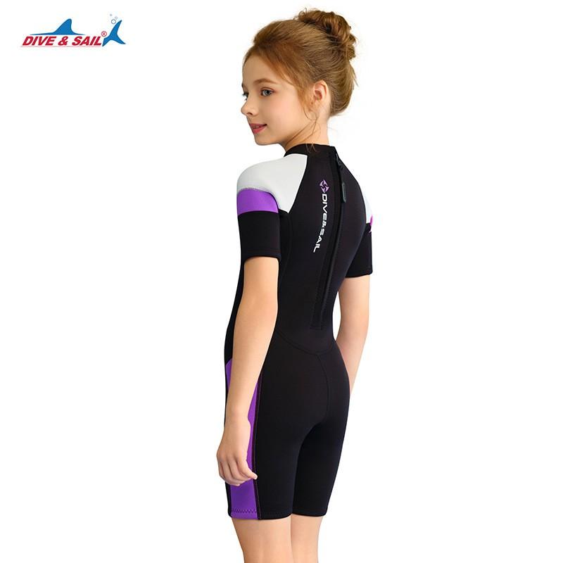 Kids 2.5mm Neoprene Wetsuit Short Sleeve Full Body Dive Swim Suit Snorkeling Surfing Water Sports
