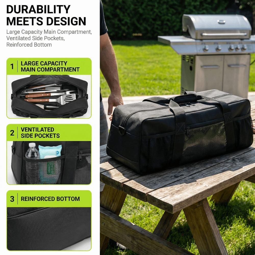 Large Capacity Grill Tool Storage Bag BBQ Tool Storage Bag BBQ Accessories Storage
