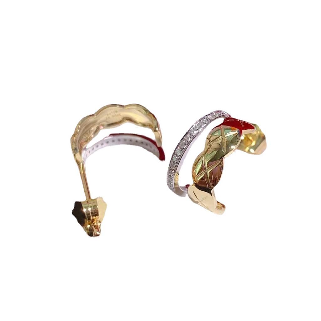 Korean Version of Fashion Small Wind Diamond Stud Earrings, Women's Retro Niche Design Earrings